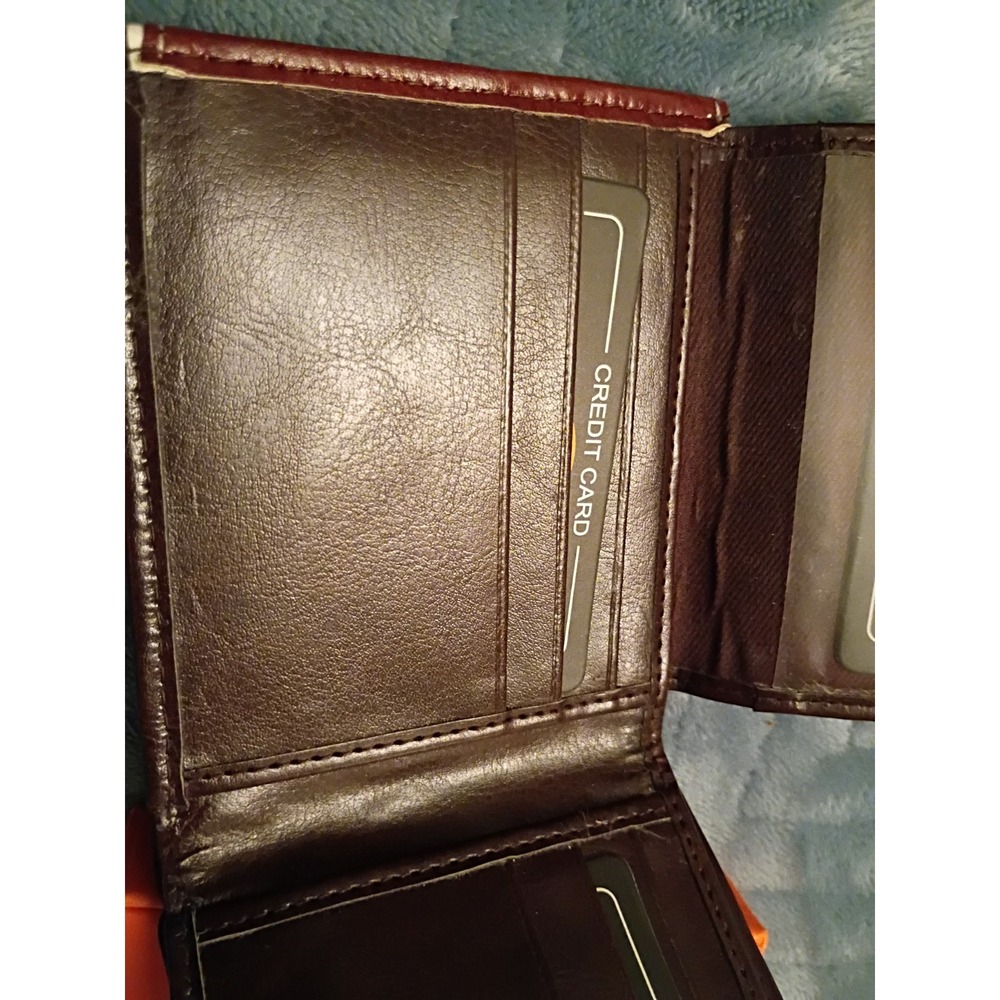 Ridge Mountain Cowboy Longhorn Bi-fold Black & Brown Studded Wallet NWOT In Box - Picture 7 of 11